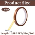 thumbnail image 2 of 2 Rolls 216.5 Feet x 0.39 Inch Heat Resistant Tape Sublimation Transfer Tape PET Adhesive Vinyl Thermal Press Rolls Tools, 2 of 9