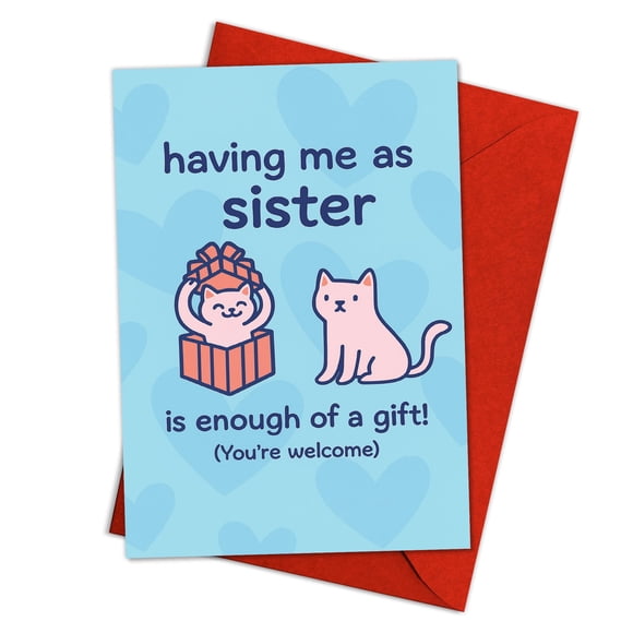 Tarjeta de felicitación Podagree divertida para el cumpleaños de una hermana con sobre