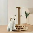 thumbnail image 4 of Fwttom Cats Scratching Post, Cat Tree with Hanging Cats Toys Cats Teasing Stick, Non-Shedding Sisal Cat Scratcher Climbing Tower Cat Toys for Indoor Cats Playing & Entertainment, 4 of 7