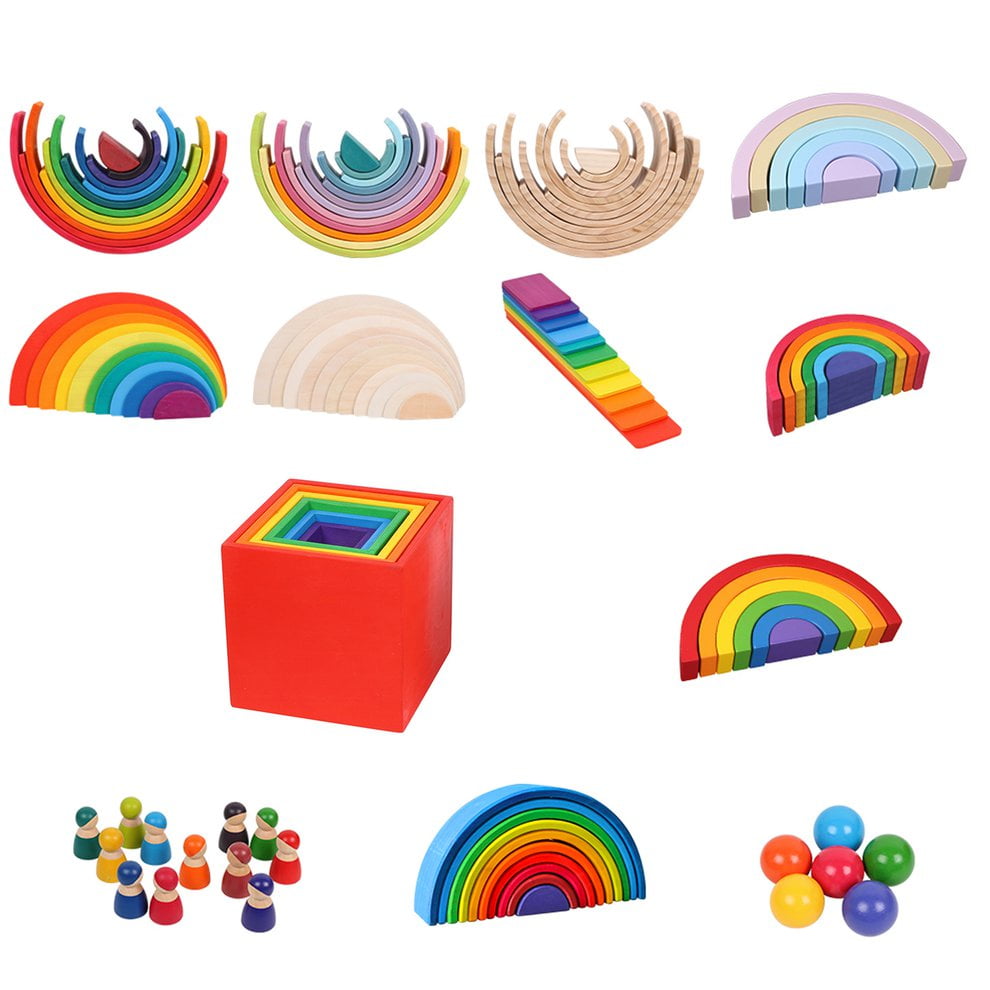 creative rainbow blocks