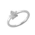 thumbnail image 2 of 925 Sterling Silver Oxidized Platinum Plated Maple Leaf Women Valentines Day Gifts Ring, 2 of 4