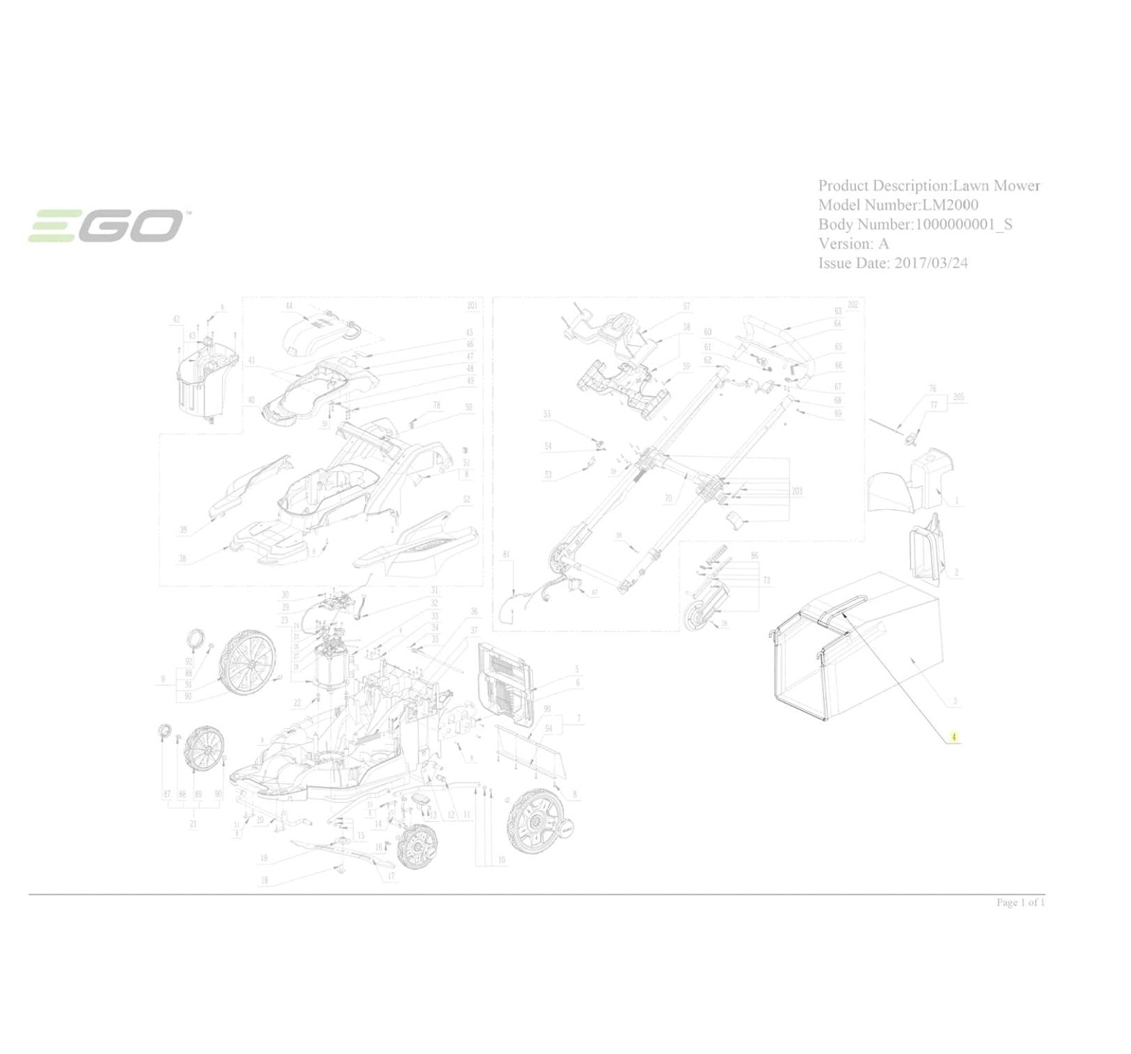 + Parts 3705442002 Bag Frame for LM2000, LM2000-S 20" Mowers and LM2100, LM2100SP, LM2130SP, LM2140SP and LM2150SP 21" Lawn Mowers
