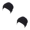 thumbnail image 4 of Qarigey Turbante para la cabeza, accesorios para el cabello, turbantes para el día de San Valentín para mujer, color negro Negro 2piezas, 4 of 6