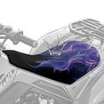 thumbnail image 2 of Renewold Waterproof ATV Seat Cover 25.2x10 Inch, Universal Four Wheeler Seat Cover Stretch Fit for Honda/Yamaha/Polaris, Elastic Edge Mud/Snow Protector, Heavy Duty, Purple Flame, 2 of 7