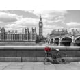 thumbnail image 2 of Frank, Assaf 32x25 White Modern Wood Framed Museum Art Print Titled - Bunch of Roses on a bicycle agaisnt Westminster Abby, London, UK, 2 of 4