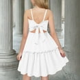 thumbnail image 4 of Diufon Girls Tie Back Dress Adjustable Spaghetti Strap Ruffle Hem Casual Summer Beach Sundress Fashion Backless Dress, 4 of 9