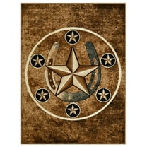 Allstar Rugs  Cowboy Themed Polypropylene Area Rug 2' 0" x 6' 11" Runner/2' 0" x 6' 11" - Cigar