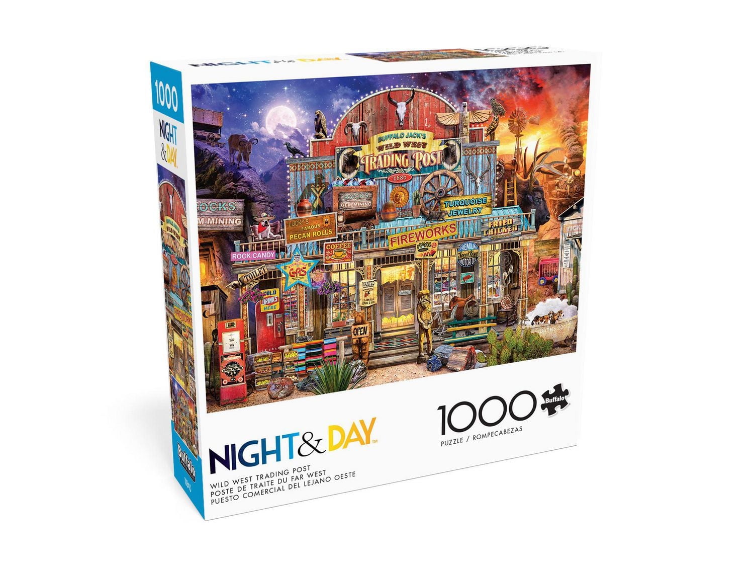 Buffalo Games - Night & Day - Wild West Trading Post - 1000 Piece Jigsaw Puzzle