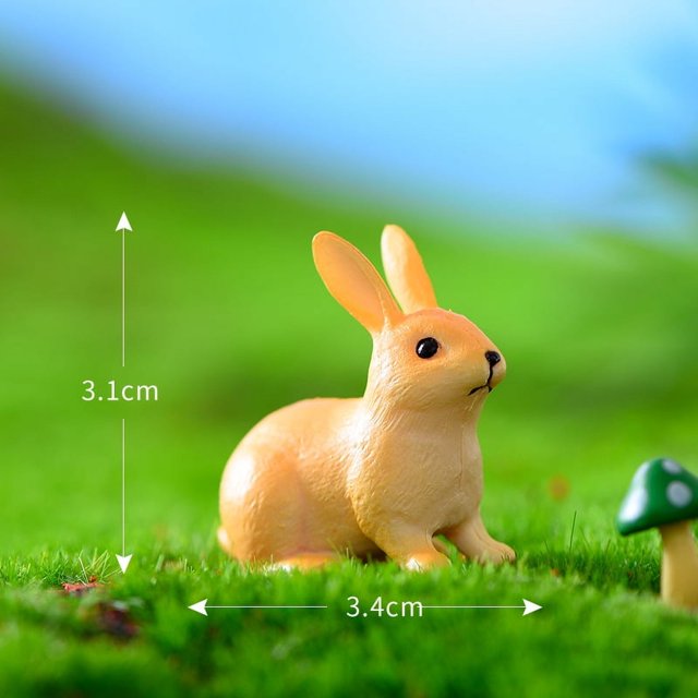 Decoración de micropaisaje de musgo, conejo corriendo, conejo sentado, decoración de conejo ensamblando, decoración de plantas suculentas