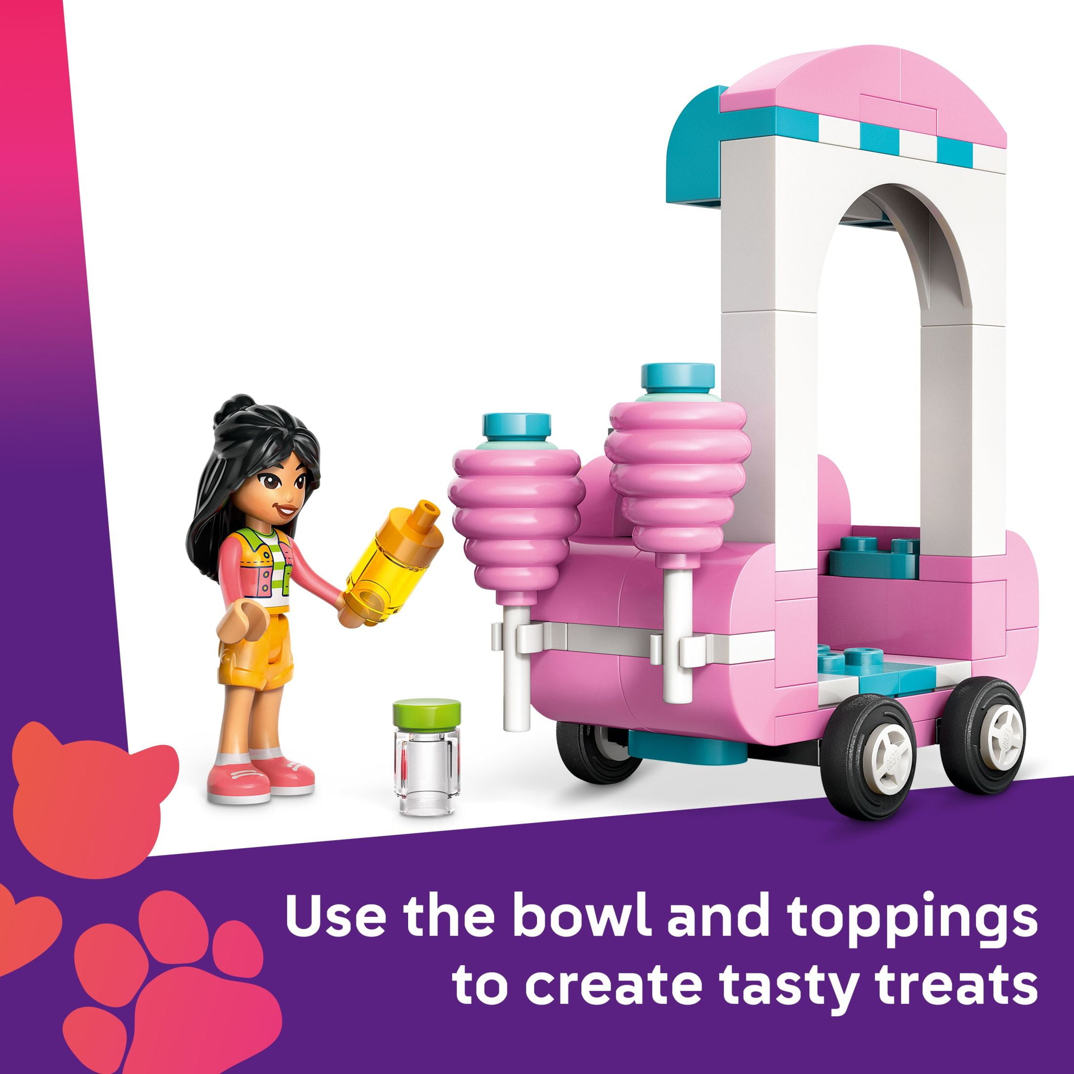 LEGO Friends Cotton Candy Stand and Scooter Building Toy  Pretend Play Set for Kids, Girls & Boys, A(图5)