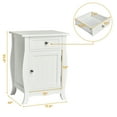 thumbnail image 2 of Gymax 2 Pcs Table d'Appoint avec Tiroir Armoire de Rangement Table de Chevet Blanche, 2 of 10