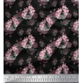 thumbnail image 1 of Soimoi Black Cotton Poplin Fabric Cage & Roses Floral Print Fabric by the Yard 56 Inch Wide, 1 of 3