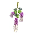 thumbnail image 3 of 12 flores artificiales de glicina, guirnalda colgante de ratán de glicina artificial falsa, flores de seda, decoración para fiestas y bodas Púrpura rojo, 3 of 8