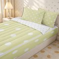 thumbnail image 3 of Erosebridal Soft Lime Polka Dot Zipper Twin Comforter Sets with Fitted Sheet and 2 Pillowcases,Micro Dot Reverse Side Print Zipper Bedding Set,Pale Yellow White,4-Piece,Reversible, 3 of 6