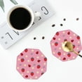 thumbnail image 4 of Naloa Strawberry and Ladybugs Leather Coasters for Drinks, Durable Drink Coasters 4 Set for Tabletop Protection, Luxurious Home Décor and Housewarming Gift ( {designName})Octagon, 4 of 6