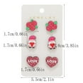 thumbnail image 3 of Steadline Valentines Day Wooden Earrings Set 6-Piece Heart Rose Pattern Studs Personalized Gift Lightweight Comfortable Earrings Women's Holiday Present Birthday Anniversary Gift, 3 of 7