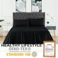 thumbnail image 2 of Ultra Soft Cooling Bamboo Bed Sheet Set - 100% Bamboo, Deep Pocket, Breathable, Temperature Regulating, Luxury Hotel Bedding, Queen Size, Black, 2 of 8