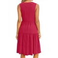 thumbnail image 5 of UVN Summer Tank Dresses for Women Crew Neck Flowy Midi Ladies Beach Dresses Casual Sleeveless Sundresses with Pockets, 5 of 9