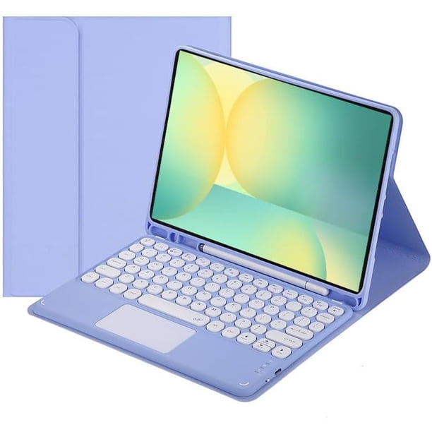 Funda con teclado táctil para Samsung Galaxy Tab S10 FE+ Plus de 13,1 pulgadas modelo 2025 (X620/X626B), con portalápices - Teclado Bluetooth táctil magnéticamente desmontable