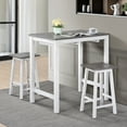 thumbnail image 3 of 3 Pieces Counter Set Hanging Stool Easy To Clean For Small Space, 3 of 9