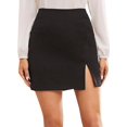 thumbnail image 1 of ORUYROP Women's Asymmetrical Solid Overlap Bodycon Workwear Skirt, 1 of 6