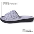 thumbnail image 4 of Roxoni Womens Soft Open Toe Slide Slippers, Indoor Outdoor Rubber Sole Grey, 4 of 5