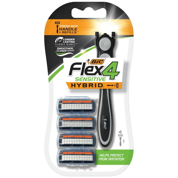 BIC Flex 4 Sensitive Hybrid Men's 4Blade Disposable Razor for
