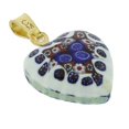thumbnail image 2 of GlassOfVenice Murano Glass Millefiori Heart Pendant - Gold #7, 2 of 4
