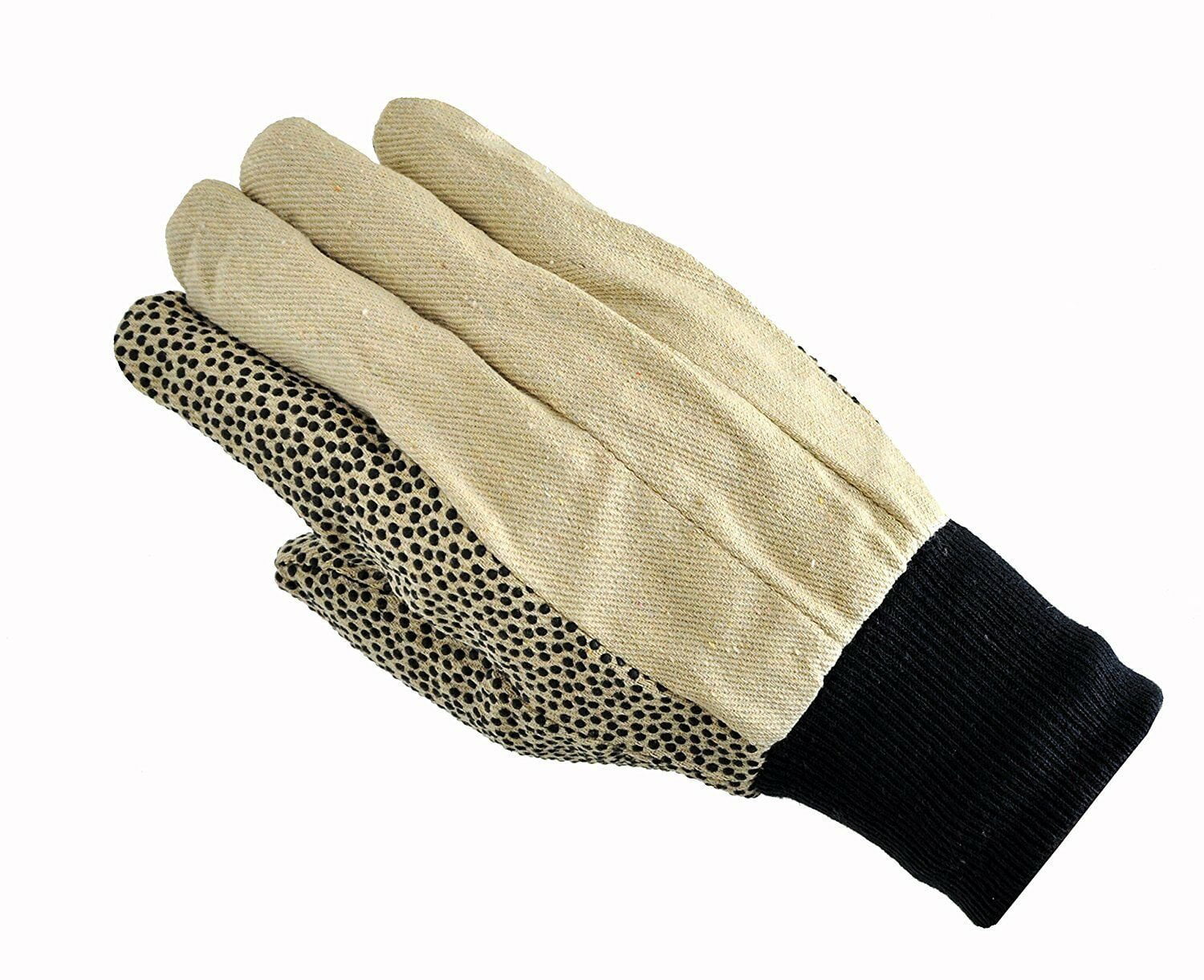 Quantity 6 Dotted Cotton Canvas Men's L 9163-26 Work Gloves 