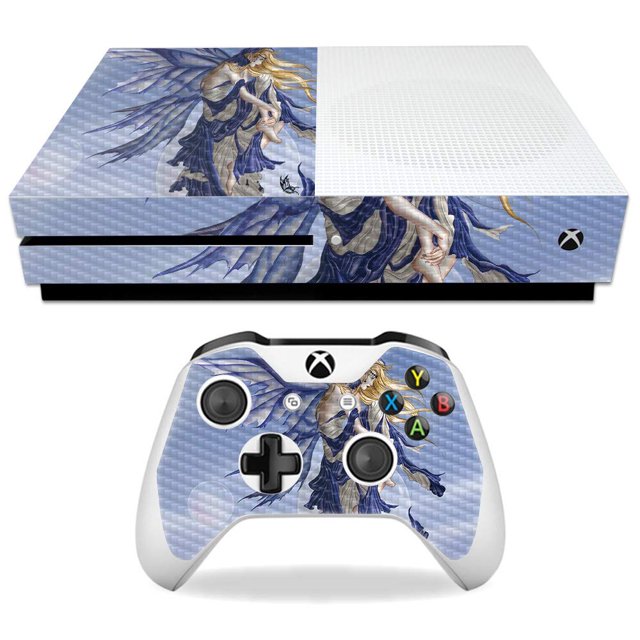 Skin de fibra de carbono MightySkins para Microsoft Xbox One S - Sueños azules | Acabado texturizado de fibra de carbono, protector y duradero | Fácil de aplicar, quitar y cambiar de estilo | Hecho en