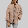 thumbnail image 4 of FDGIU Women's Lightweight Quilted Puffer Jacket - Long Sleeve Zip Up with Pockets, Loose Fit Warm Winter Casual Outerwear Coat, 4 of 7