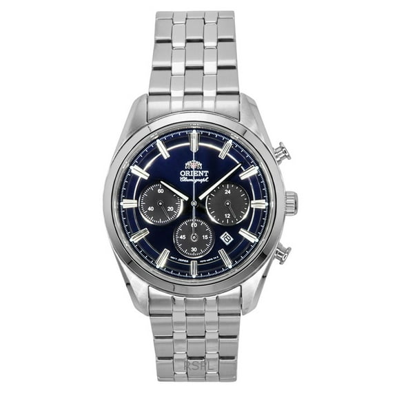 Orient Contemporary Chronograph Stainless Steel Navy Blue Dial Quartz RA-TX0303L Men's Watch