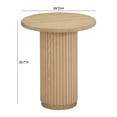 thumbnail image 6 of Pemberly Row Contemporary Oak Wood Round Entry Table in Natural, 6 of 7