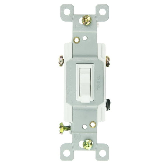 Sunlite E507/CD1 3 Way Grounded Toggle Switch, White