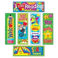 Trend Enterprises Celebrate Reading Bookmark Variety Pack - 2, 6 x 2 inches, Glossy Coated Cardstock, Pack of 216