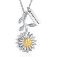 thumbnail image 3 of Sunflower Urn Necklace for Ashes Cremation Jewelry Daisy Flower Urn Ashes Necklace for Women for Human Ashes Memorial Keepsake Pendant, 3 of 7