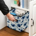 thumbnail image 5 of RATGDN Collapsible Fabric Cube Storage Bin with Double Handles for Living Room Bedroom Office Black - Ink Blue Flower, 5 of 6