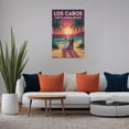 thumbnail image 5 of Retro Vintage Travel Poster Wall Art Santa Maria Beach Los Cabos Mexico Scenic Sunset Romantic Coastal Print Print Poster, 5 of 8