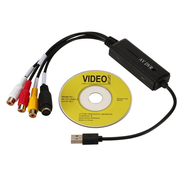 Famelof USB 2.0 Carte de capture vidéo AV S Adaptateur convertisseur RCA  pour DV/Hi8/VHS TV DVD 