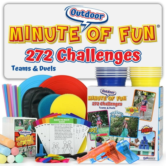 Minute de Jeu de Fête en Plein Air Amusant - 272 Minutes pour Gagner des Jeux, des Jeux Amusants pour la Famille, des Activités pour les Adolescents, des Compétitions de Jardin, des Fêtes en Plein Air, des Activités pour les Adolescents, Parc, Camping, 2-12 Joueurs!