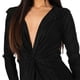 thumbnail image 1 of Women Shirt Dresses Long Sleeve Pleated Mini Dress Deep V Neck Shirt Dress Twist Bodycon Dress Button Down Pleated Dress Yellow, 1 of 5