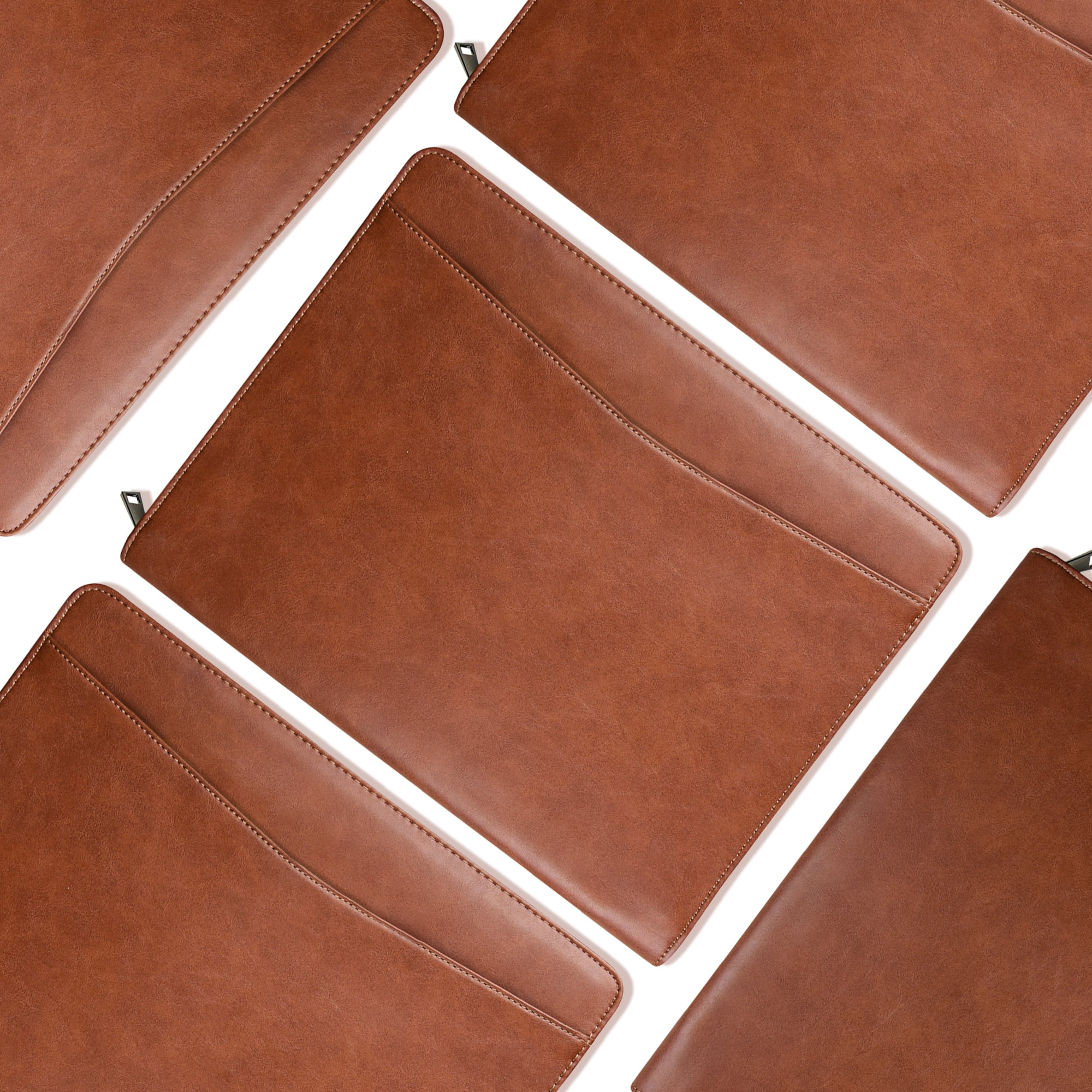 LeatherBelief Leather Padfolio Professional Business File Folder with A4 Letter Size Document Holder, Brown