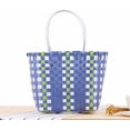thumbnail image 2 of LHSHID Plastic Baskets with Handles Shelf Organizers Basket Storage Home Kitchen Handbag Woven Summer Tote Bag, 2 of 7