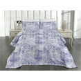 thumbnail image 2 of Ambesonne Floral Boho Quilted Coverlet 3 Pcs, Garden Inspired Lilac, King Size, Pale Lavender Off White, 2 of 4
