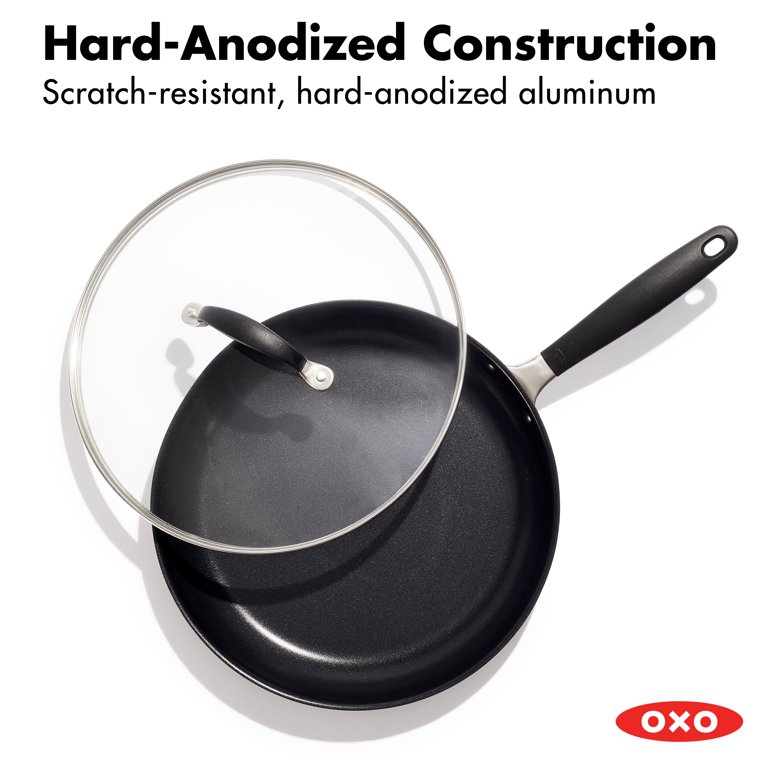  OXO Good Grips 8 and 10 Frying Pan Skillet Set, 3-Layered  German Engineered Nonstick Coating, Stainless Steel Handle with Nonslip  Silicone, Black: Home & Kitchen
