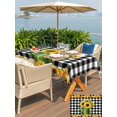 thumbnail image 5 of Outdoor Tablecloth with Umbrella Hole for Patio/Picnic/Party/Camping, Yellow Sunflowers Waterproof Table Cloth Rectangle Table Cover Washable, Summer Botanical Flowers Black Plaid (60"x 102"), 5 of 8