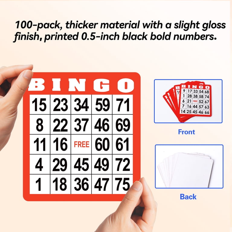 GSE 100-Pack Reusable Bingo Cards, Large Print photo 7