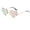 Gold pink, variant on Metal Frame Sunglasses HD Lenses Eye Protection Trendy Heart Fire Design Universal Fit Sunglasses for Women and Men