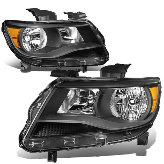 DNA Motoring For 15-20 Chevy Colorado OE Style Black Amber Corner Headlight Lamps Pair Replacement