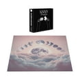 thumbnail image 3 of Ambesonne Pink Jigsaw Puzzle, Pastel Sky Moon Phases Clouds, Heirloom-Quality Fun Activity for Family Durable Cardboard, 1000 pcs, Mauve Pale Rose and Blue, 3 of 5